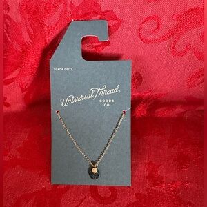 🌵 3/$15 Universal Thread Gold Chain with Black Onyx Pendant ( see description)